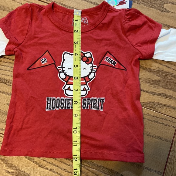 NWT ~ Old Navy HELLO KITTY Indiana Hoosiers Spirit L/S T-Shirt ~ 12-18 months - Picture 5 of 8